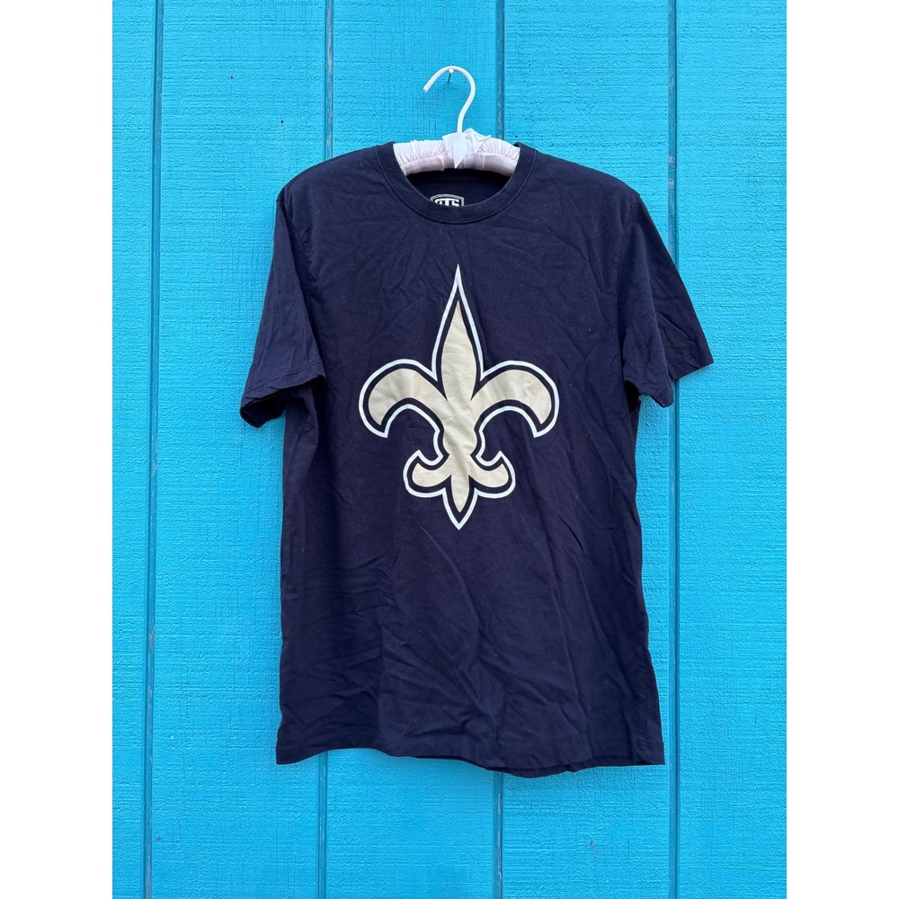 OTS New Orleans Saints NFL‎ T-Shirt Mens Small Black Fleur De Lis Graphic Tee